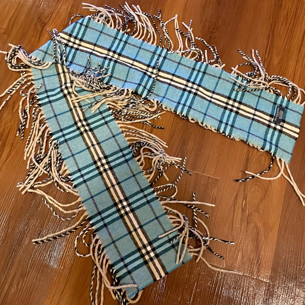 Burberry Blue Cashmere Scarf - Picture 1 of 2